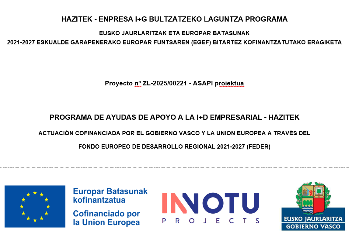 Publicidad ASAPI proiektua. FEDER.